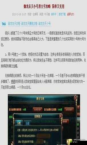 御龙在天升级攻略：快速提升等级秘籍全揭秘